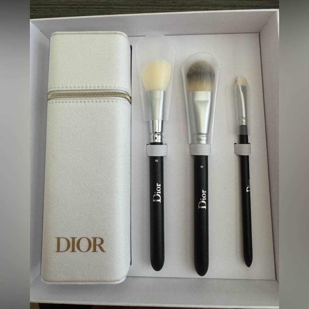 Dior Makeup Brush Set with White Case